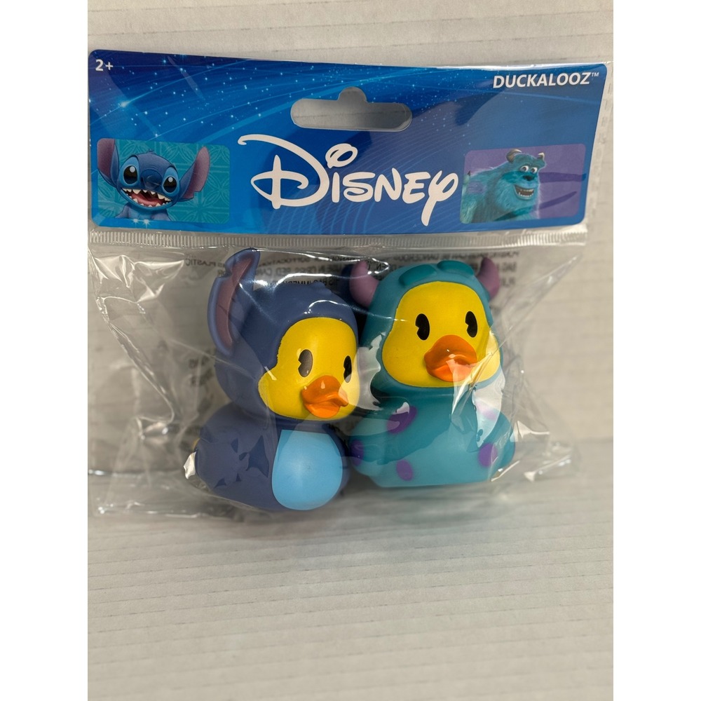 Disney Duckalooz Sulley‎ & Stitch 3" Rubber Ducks Jeep 2 Pack Sealed NWT